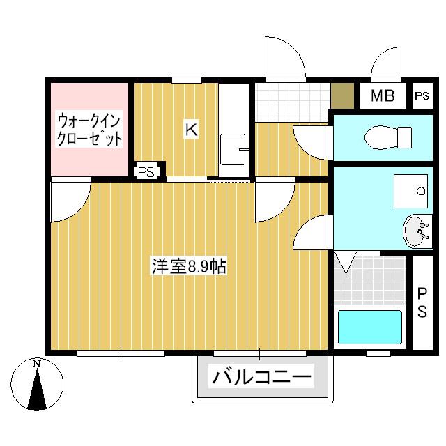 ハイツパティオ(1K/2階)の間取り写真