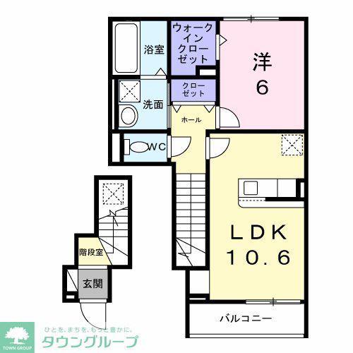 グロウヒルズ(1LDK/2階)の間取り写真