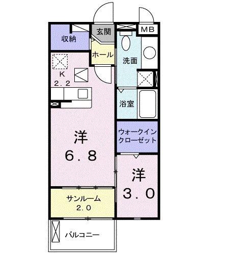 エクストラ ステージ I(1LDK/1階)の間取り写真