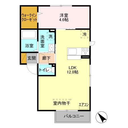 ヘリオス202(1LDK/2階)の間取り写真