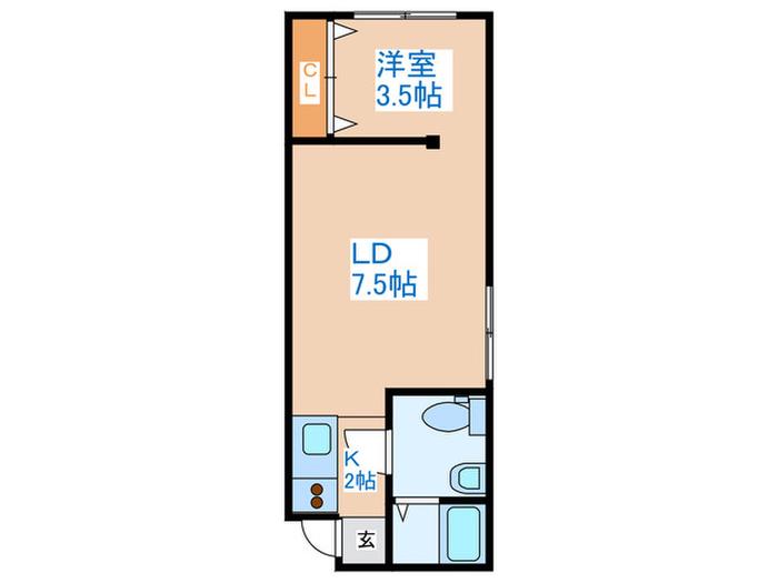 S-STUDIO(1LDK/3階)の間取り写真
