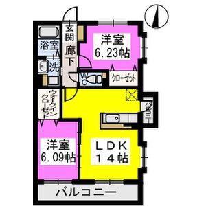 カーサ コスタ(2LDK/1階)の間取り写真