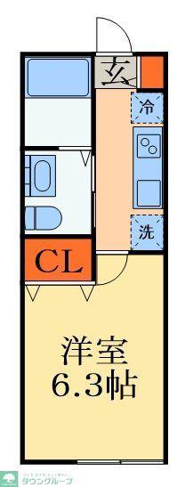 VAU HOUSE蘇我(1K/1階)の間取り写真