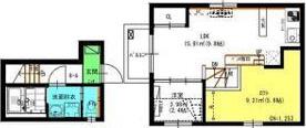 AX新町(1LDK/1階)の間取り写真