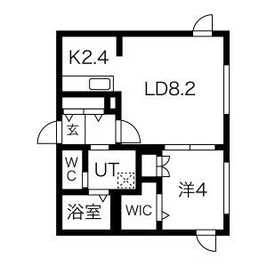 プルミエールメゾン琴似(1LDK/4階)の間取り写真