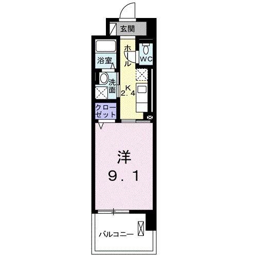 エクレセンス新富(1K/3階)の間取り写真