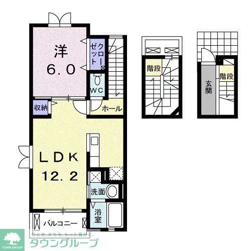 ウィスティリア(1LDK/3階)の間取り写真