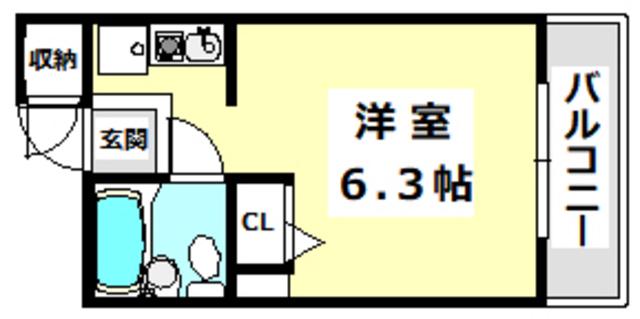 シャロームII(ワンルーム/3階)の間取り写真