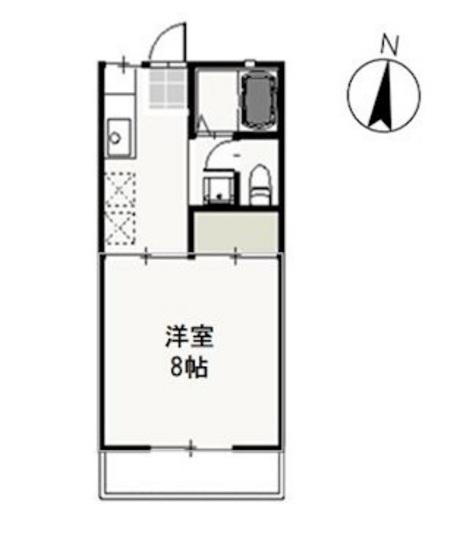 コーポ・レーベンB(1K/1階)の間取り写真