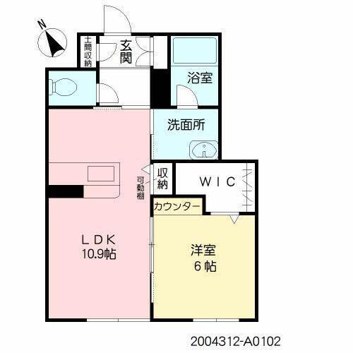 ALSTROMERIA(1LDK/1階)の間取り写真