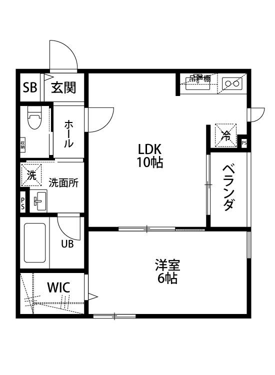 アジュール(1LDK/3階)の間取り写真