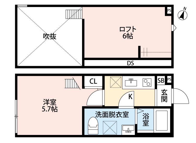 PAVILLON HONNTE(1K/2階)の間取り写真