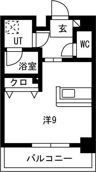 グランテラス熱田(ワンルーム/5階)の間取り写真