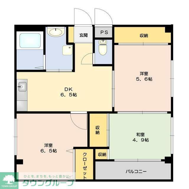 新町ビル(3DK/3階)の間取り写真