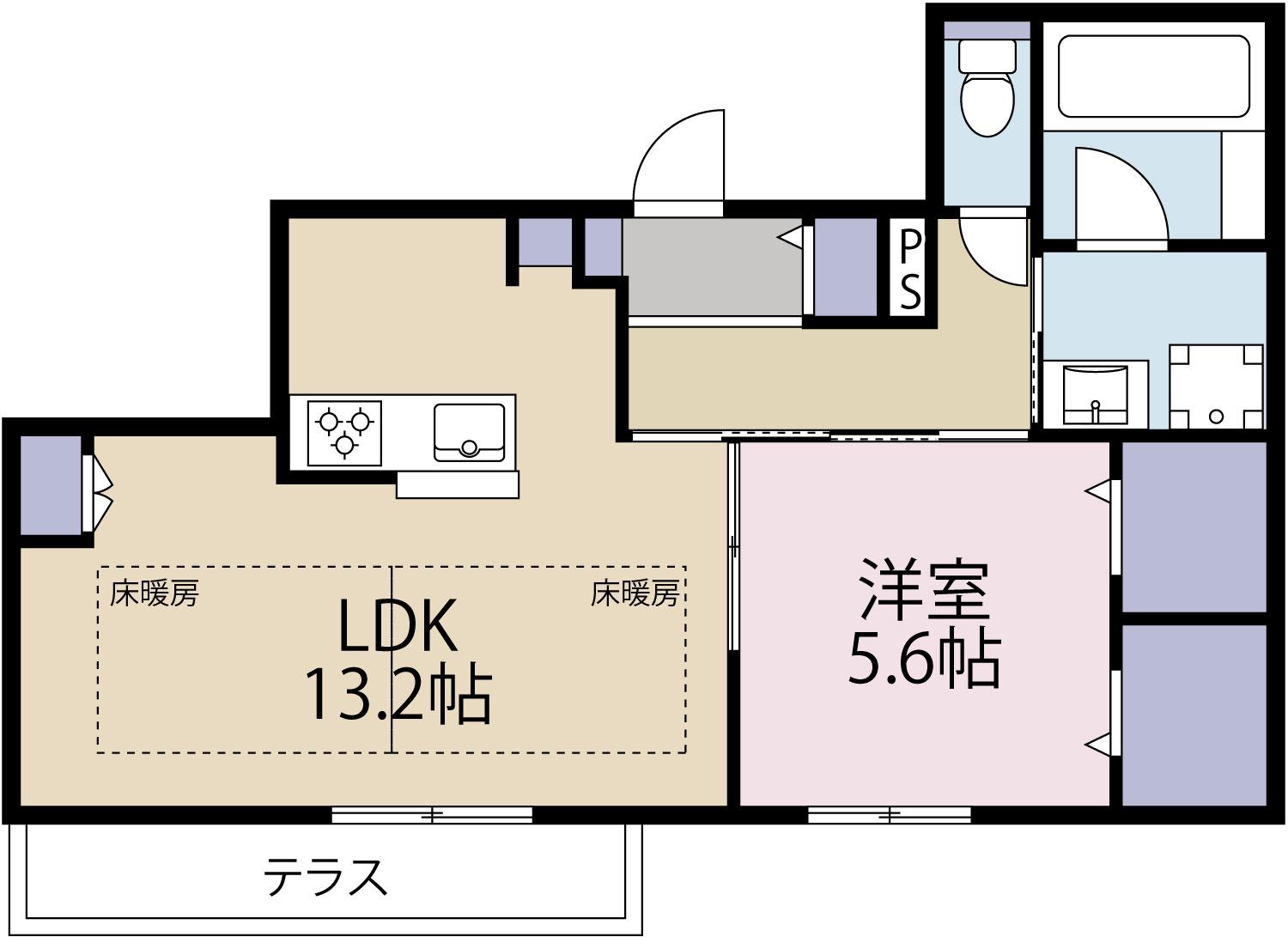 南青山7丁目メゾン(1LDK/1階)の間取り写真