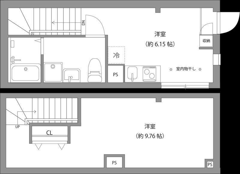MONSOLEIL水天宮(1DK/地下階)の間取り写真