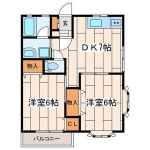 サンビーム(2DK/2階)の間取り写真
