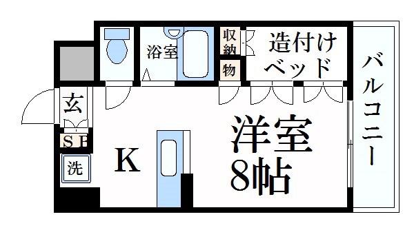 ロッキーコートナカヤ(ワンルーム/4階)の間取り写真
