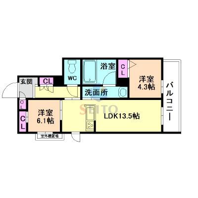 ラ メゾン デ プレズィール(2LDK/3階)の間取り写真