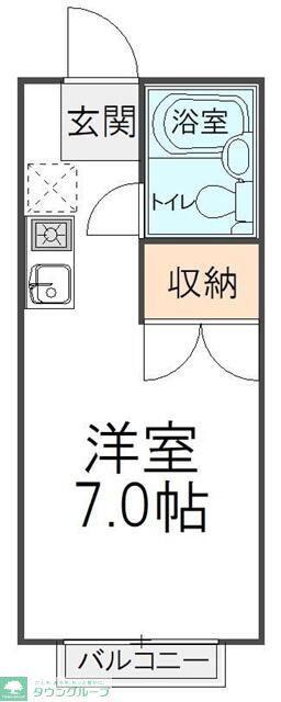 東武野田線 運河駅 徒歩17分 2階建 築34年(ワンルーム/1階)の間取り写真