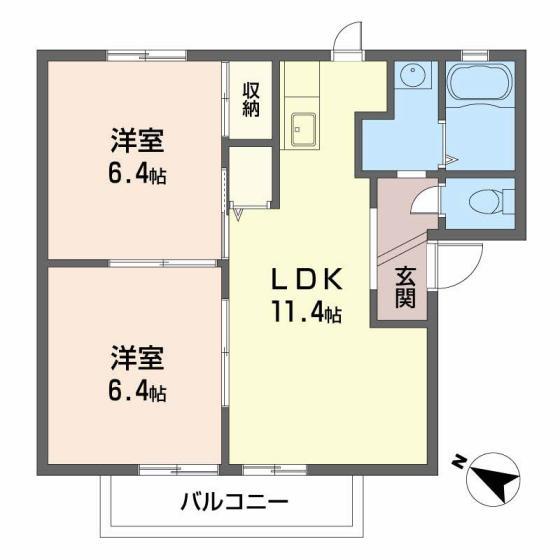 ガーデンハイツ・古谷(2LDK/2階)の間取り写真