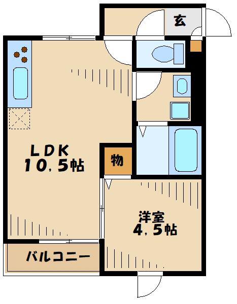 ストークコニシ(1LDK/1階)の間取り写真