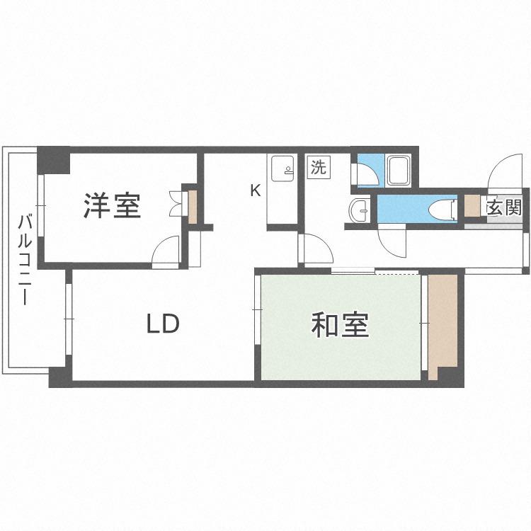 アクア西町(2LDK/4階)の間取り写真