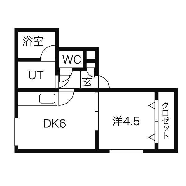 DOUX KAREN PURE(1DK/3階)の間取り写真