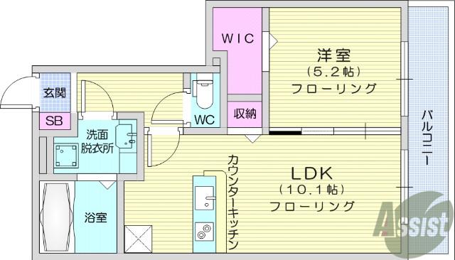 D-ROOM LEMON(1LDK/2階)の間取り写真