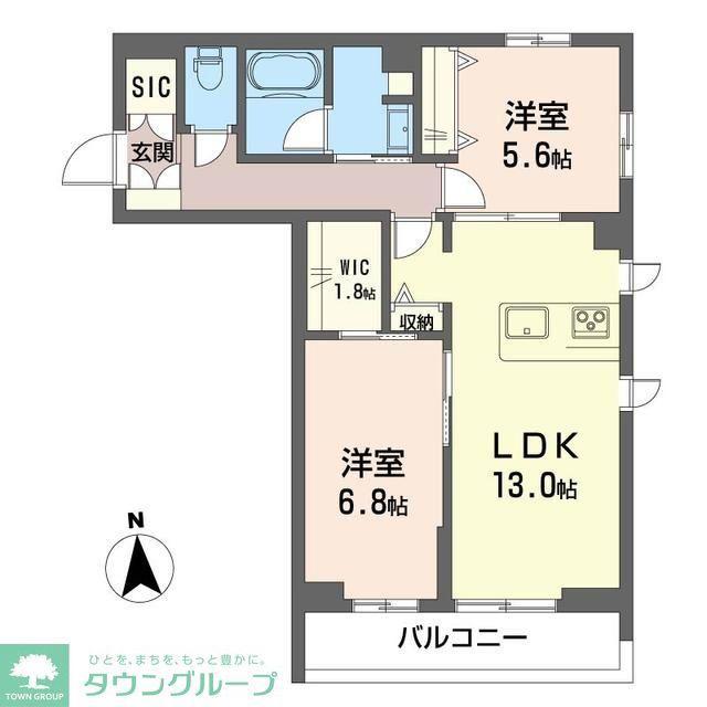 ザ・グランドオペラ並木(2LDK/1階)の間取り写真