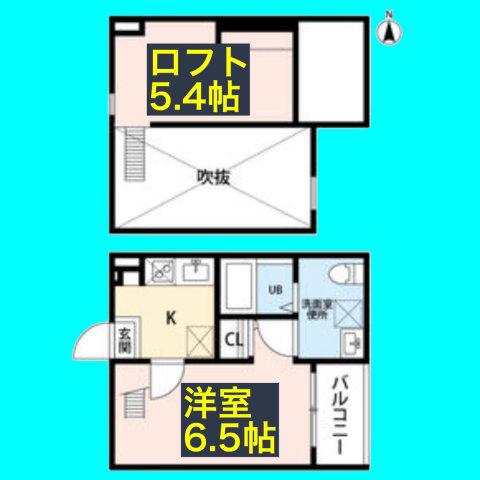 PARTENZA 志賀本通パルテンツァシガホ(1K/2階)の間取り写真