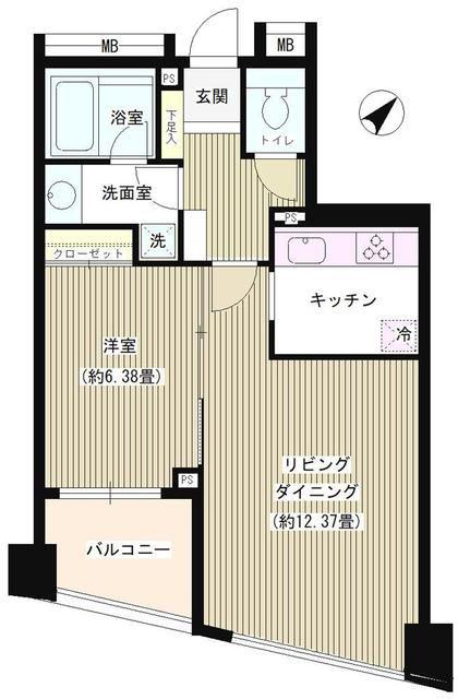 パトリス26(1LDK/5階)の間取り写真