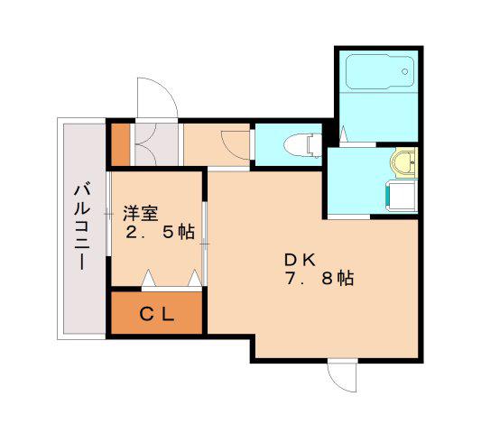 御船D-ROOM(1DK/1階)の間取り写真