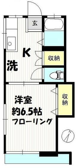 ハイム三宿(1K/1階)の間取り写真