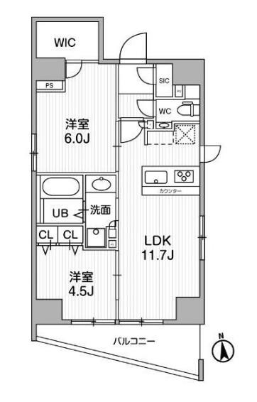 CREATIF秋葉原 CREATIF秋葉原(2LDK/10階)の間取り写真