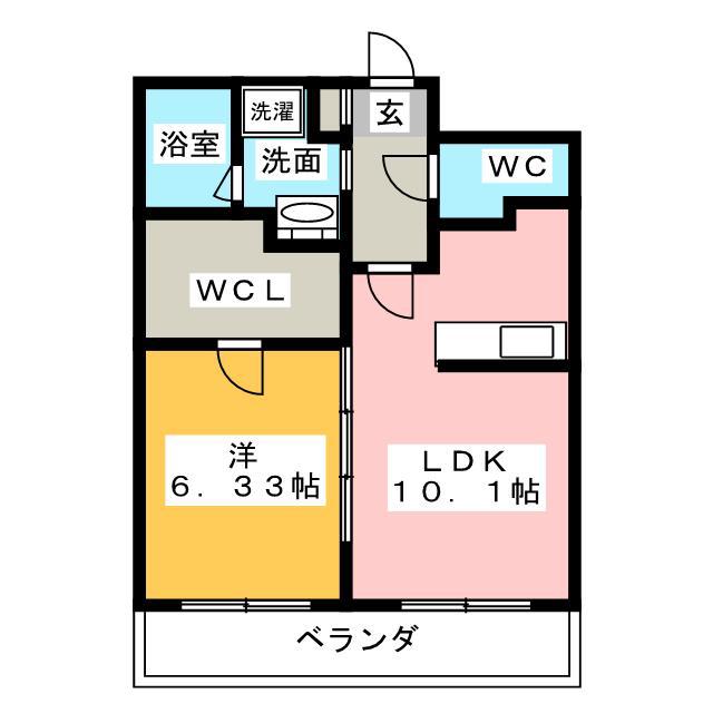 パークサイドスクエア(1LDK/7階)の間取り写真