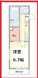 パークレジデンス六町(1K/1階)の間取り写真