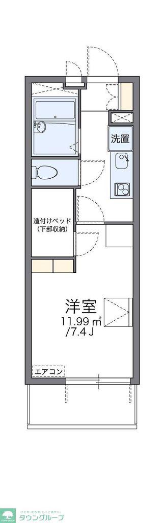 レオパレス中島町(1K/1階)の間取り写真