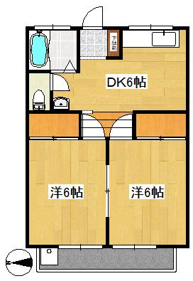 寿マンション(2DK/1階)の間取り写真