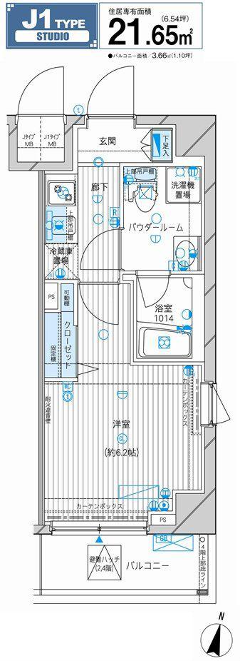 メインステージ高円寺(1K/3階)の間取り写真
