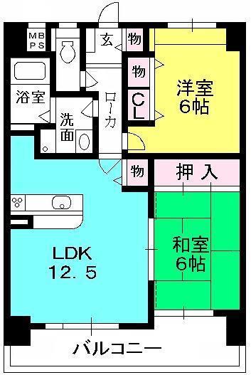 グラン・ボヌール(2LDK/2階)の間取り写真