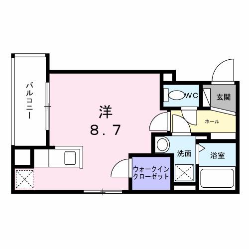 ヒカルサ明石南王子(ワンルーム/3階)の間取り写真