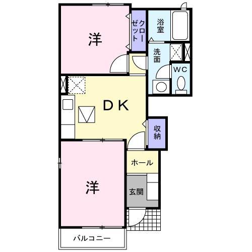メゾン ド コリーヌ(2DK/1階)の間取り写真