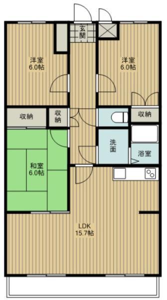 ボヌール21(3LDK/2階)の間取り写真