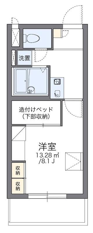 レオパレスヴィルヌーブ川崎B(1K/2階)の間取り写真