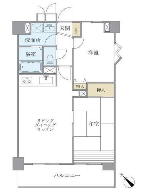 かりゆしビル(2LDK/11階)の間取り写真