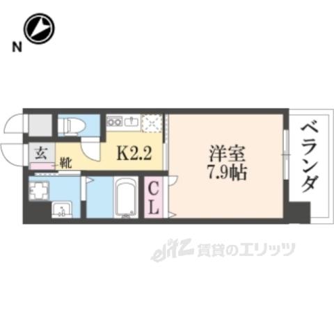GLORYKISERA(1K/2階)の間取り写真