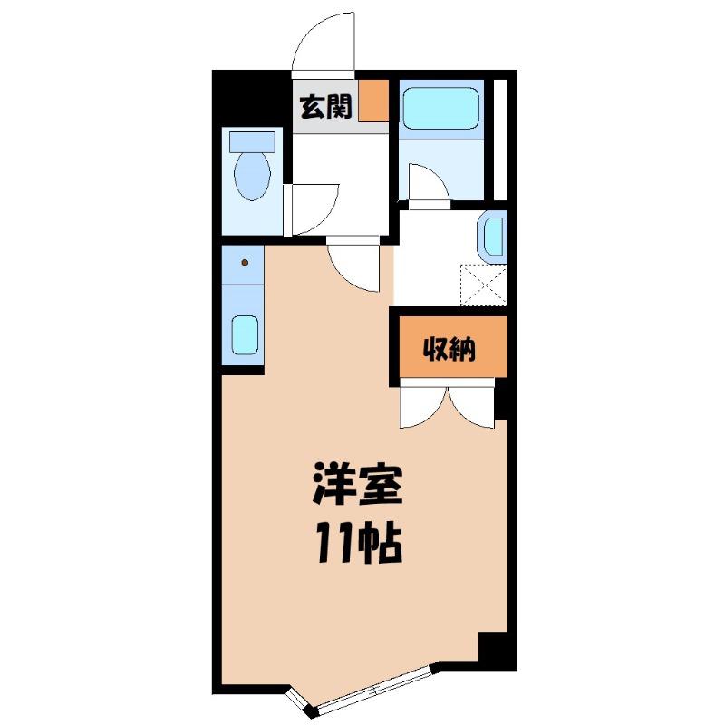 キュウブEX三俣(ワンルーム/3階)の間取り写真