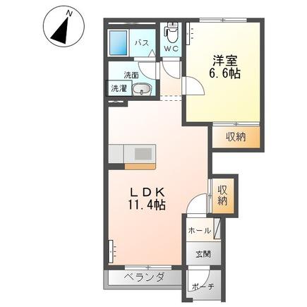 サンモール 1LDK(1LDK/1階)の間取り写真
