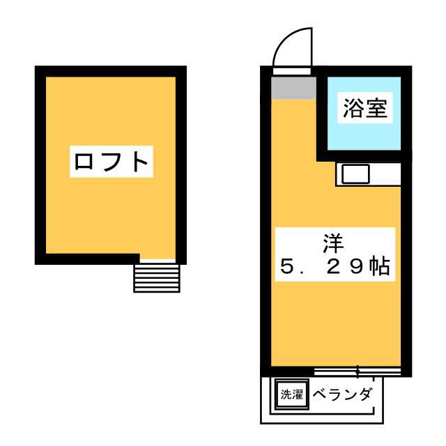 パレスひばりヶ丘(ワンルーム/2階)の間取り写真